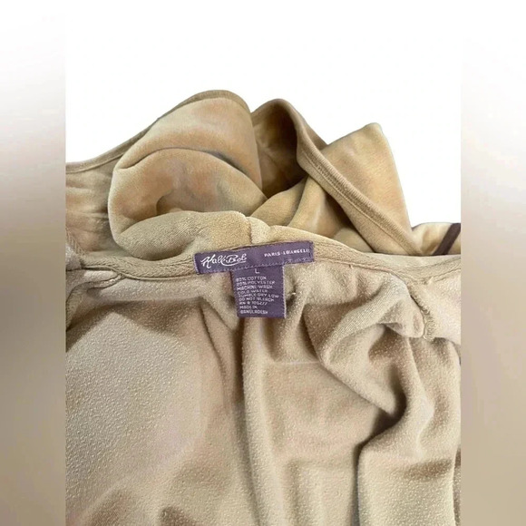 Bob Hale Velour Lightweight Brown Zip Hoodie Y2K Fashion Women’s size Large - Picture 10 of 13
